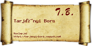 Tarjányi Bors névjegykártya